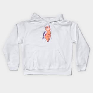 Cute Llama Hugging Love Yourself Kids Hoodie